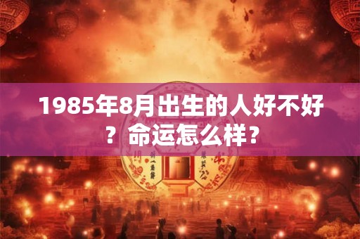 1985年8月出生的人好不好？命运怎么样？