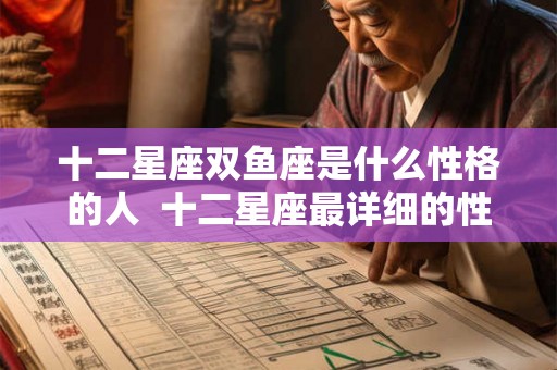 十二星座双鱼座是什么性格的人  十二星座最详细的性格双鱼
