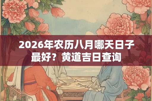 2026年农历八月哪天日子最好？黄道吉日查询