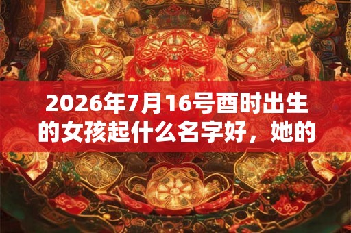 2026年7月16号酉时出生的女孩起什么名字好，她的五行是什么？