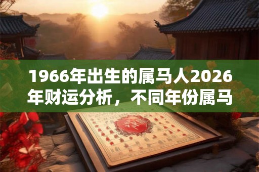 1966年出生的属马人2026年财运分析，不同年份属马人命运