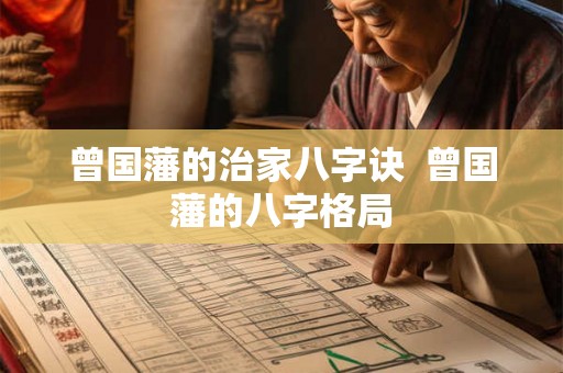 曾国藩的治家八字诀  曾国藩的八字格局