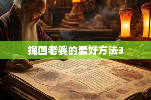 挽回老婆的最好方法3