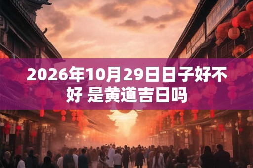2026年10月29日日子好不好 是黄道吉日吗