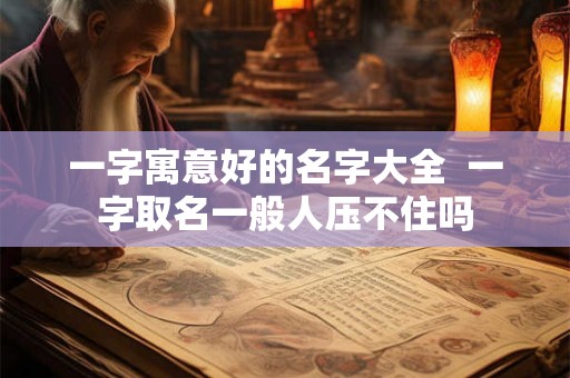 一字寓意好的名字大全  一字取名一般人压不住吗