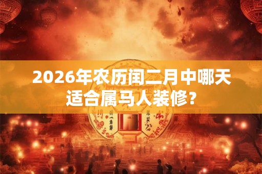 2026年农历闰二月中哪天适合属马人装修？