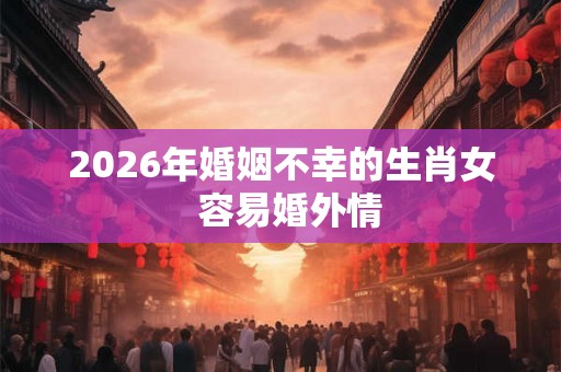 2026年婚姻不幸的生肖女  容易婚外情