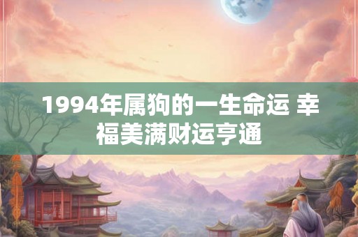 1994年属狗的一生命运 幸福美满财运亨通 1994年属狗的一生命运 幸福美满财运亨通