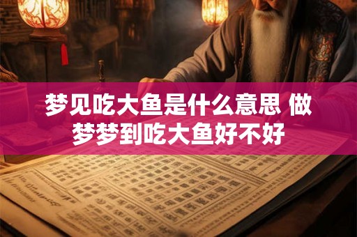 梦见吃大鱼是什么意思 做梦梦到吃大鱼好不好