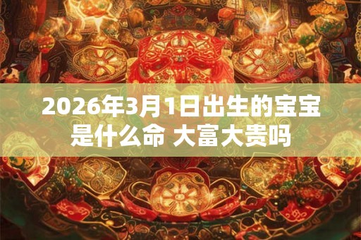 2026年3月1日出生的宝宝是什么命 大富大贵吗