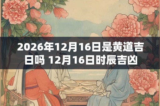 2026年12月16日是黄道吉日吗 12月16日时辰吉凶