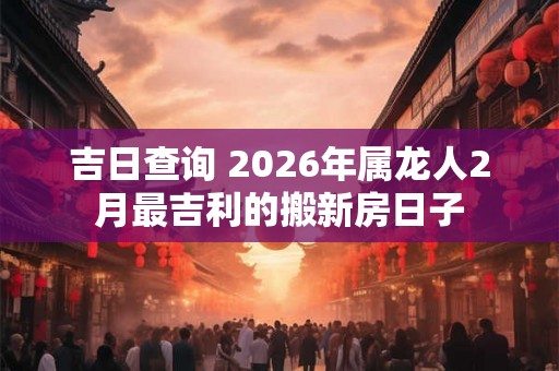吉日查询 2026年属龙人2月最吉利的搬新房日子