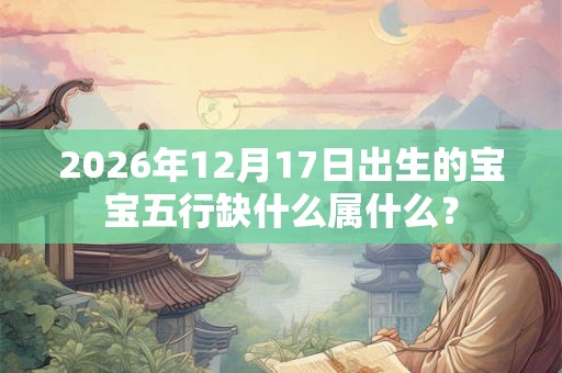 2026年12月17日出生的宝宝五行缺什么属什么？