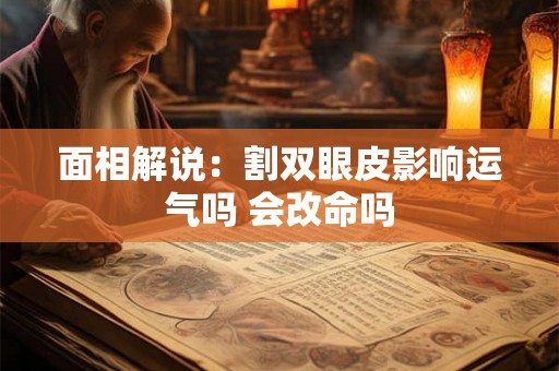 面相解说：割双眼皮影响运气吗 会改命吗