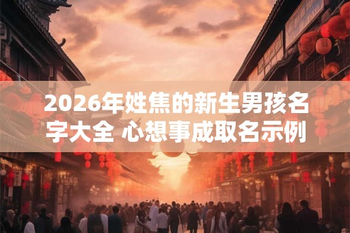 2026年姓焦的新生男孩名字大全 心想事成取名示例