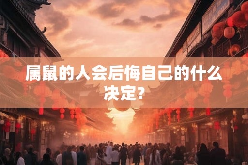 属鼠的人会后悔自己的什么决定？
