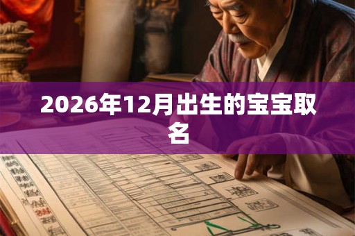 2026年12月出生的宝宝取名