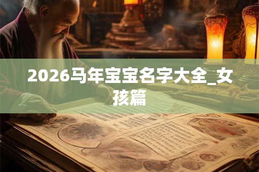2026马年宝宝名字大全_女孩篇
