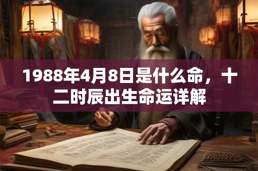 1988年4月8日是什么命，十二时辰出生命运详解