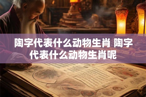 陶字代表什么动物生肖 陶字代表什么动物生肖呢