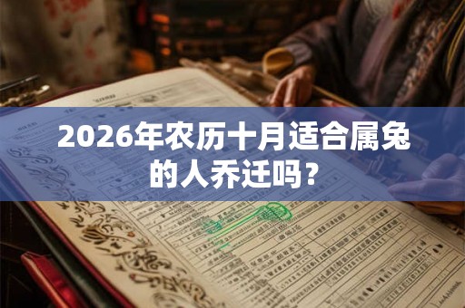2026年农历十月适合属兔的人乔迁吗? 2026年农历十月适合属兔的人乔迁吗?
