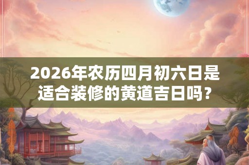 2026年农历四月初六日是适合装修的黄道吉日吗？