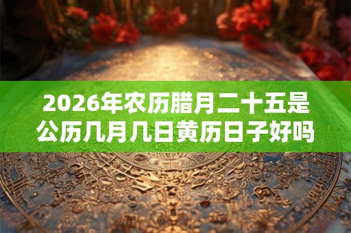 2026年农历腊月二十五是公历几月几日黄历日子好吗？