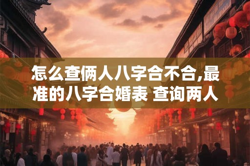 怎么查俩人八字合不合,最准的八字合婚表 查询两人八字合不合