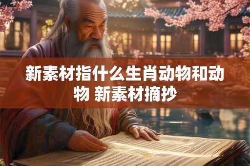 新素材指什么生肖动物和动物 新素材摘抄