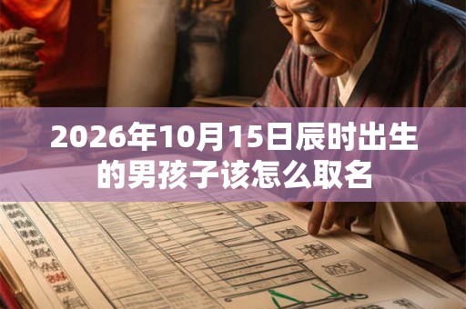 2026年10月15日辰时出生的男孩子该怎么取名