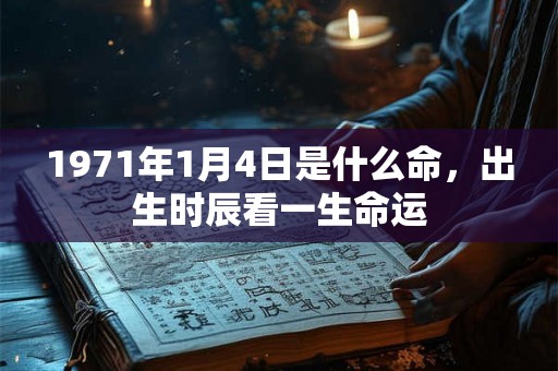 1971年1月4日是什么命，出生时辰看一生命运