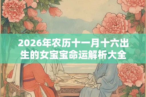 2026年农历十一月十六出生的女宝宝命运解析大全