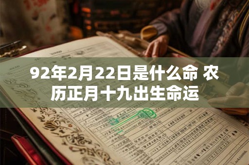 92年2月22日是什么命 农历正月十九出生命运 92年2月22日是什么命 农历正月十九出生命运