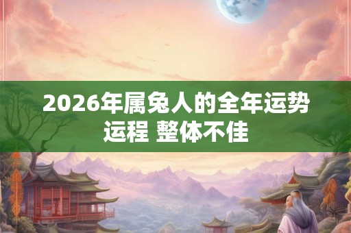 2026年属兔人的全年运势运程 整体不佳