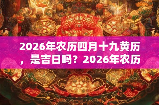 2026年农历四月十九黄历，是吉日吗？2026年农历四月黄道吉日