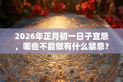 2026年正月初一日子宜忌，哪些不能做有什么禁忌？