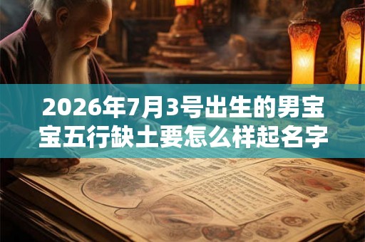 2026年7月3号出生的男宝宝五行缺土要怎么样起名字