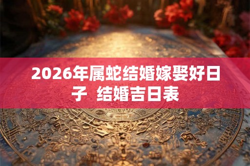 2026年属蛇结婚嫁娶好日子  结婚吉日表