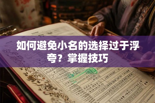 如何避免小名的选择过于浮夸?掌握技巧 如何避免小名的选择过于浮夸?掌握技巧