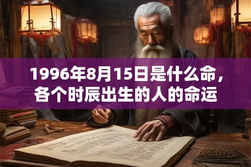 1996年8月15日是什么命，各个时辰出生的人的命运