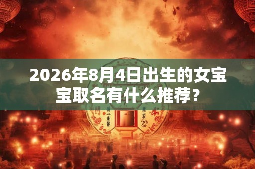 2026年8月4日出生的女宝宝取名有什么推荐？