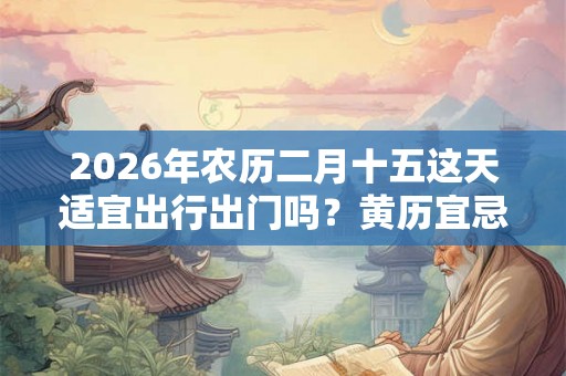 2026年农历二月十五这天适宜出行出门吗？黄历宜忌查询