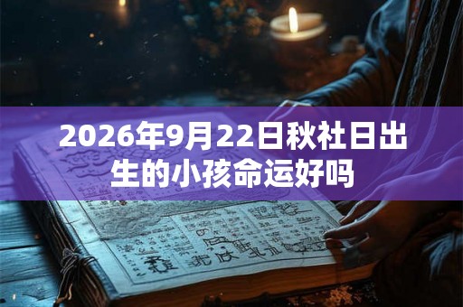 2026年9月22日秋社日出生的小孩命运好吗