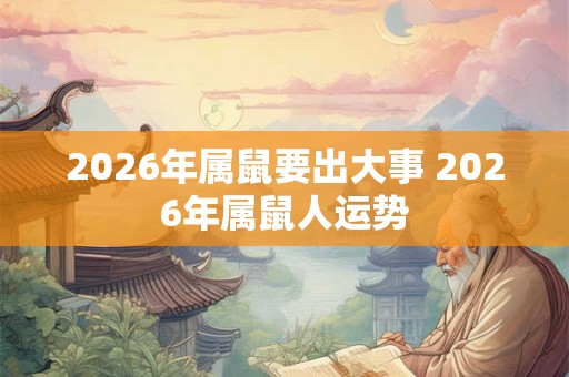 2026年属鼠要出大事 2026年属鼠人运势