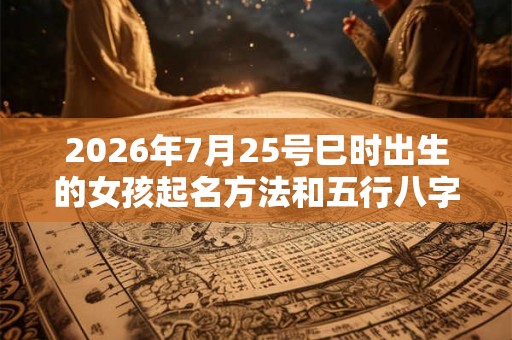 2026年7月25号巳时出生的女孩起名方法和五行八字! 2026年7月25号巳时出生的女孩起名方法和五行八字!