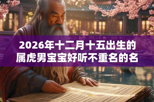 2026年十二月十五出生的属虎男宝宝好听不重名的名字推荐大全
