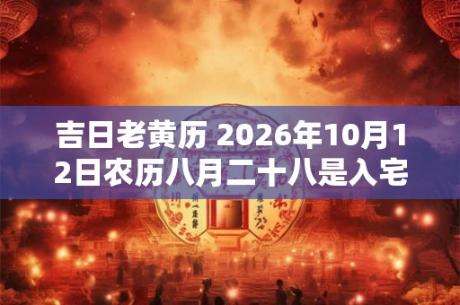 吉日老黄历 2026年10月12日农历八月二十八是入宅最佳日期吗