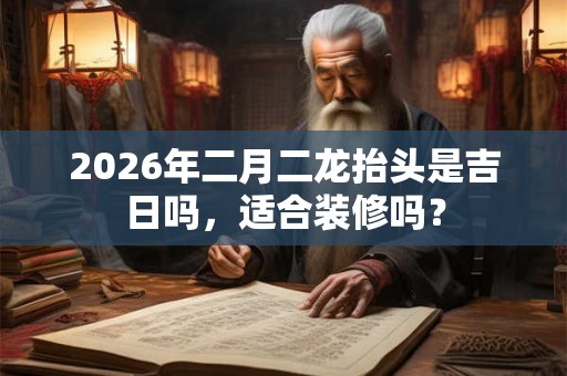2026年二月二龙抬头是吉日吗，适合装修吗？