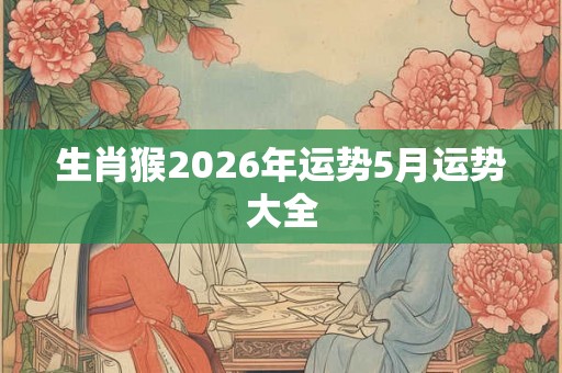 生肖猴2026年运势5月运势大全 生肖猴2026年运势5月运势大全