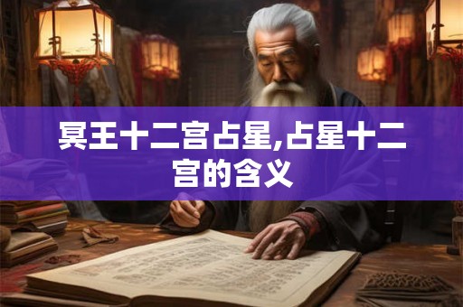 冥王十二宫占星,占星十二宫的含义